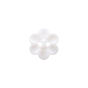 Knapp 454180 - 2-hulls BLOMST 12mm - 12 Hvit