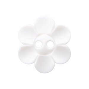 Knapp 454180 - 2-hulls BLOMST 20mm - 12 Hvit