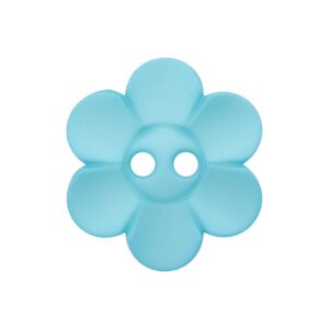 Knapp 454180 - 2-hulls BLOMST 20mm - 32 Lys turkis