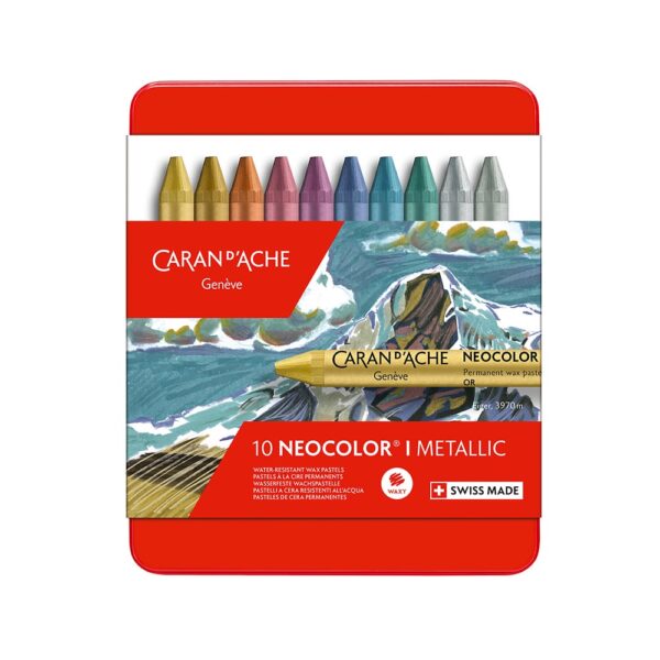 Caran D'Ache Neocolor I Wachsmalstift – Metallic Gold (7004.499), Hochwertiger Kunst-Stift Für Kreative