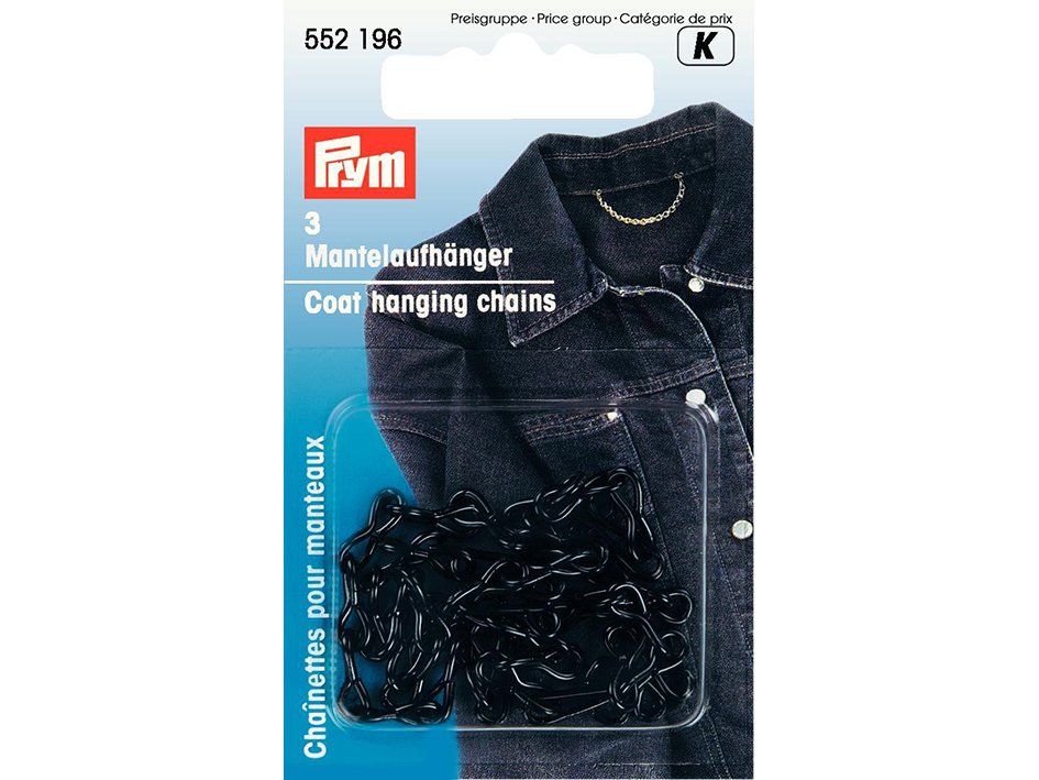 Prym Kjetting til frakkoppheng bløtt stål - Sort