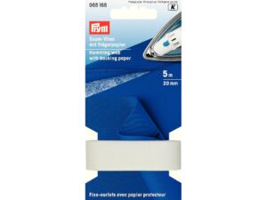 Prym Oppleggsbånd med beskyttelsespapir 20mm - Hvit