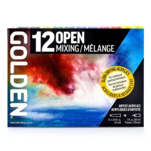 Golden Open Akryl Sett 12 x 22ml + tynner 30ml - 0925 Mixing