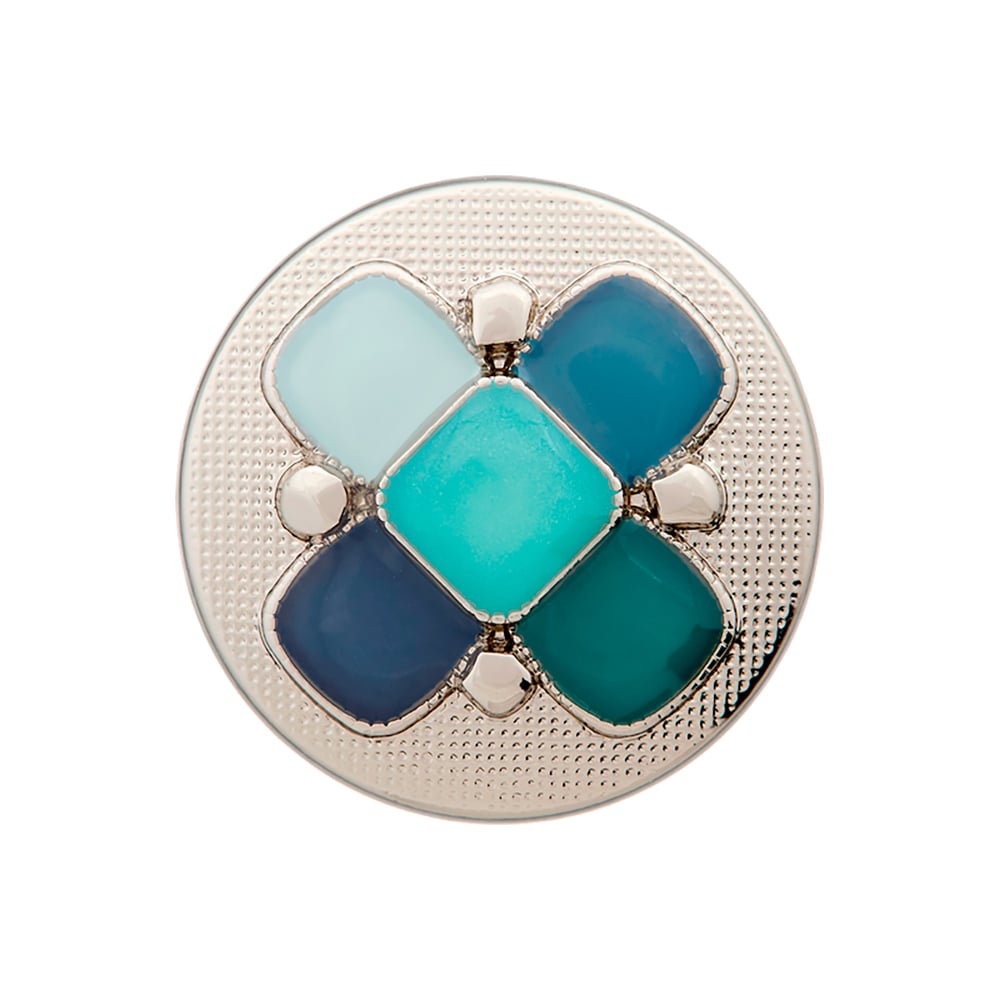 Øyeknapp 454379 20mm - 3282 Turkis/Sølv