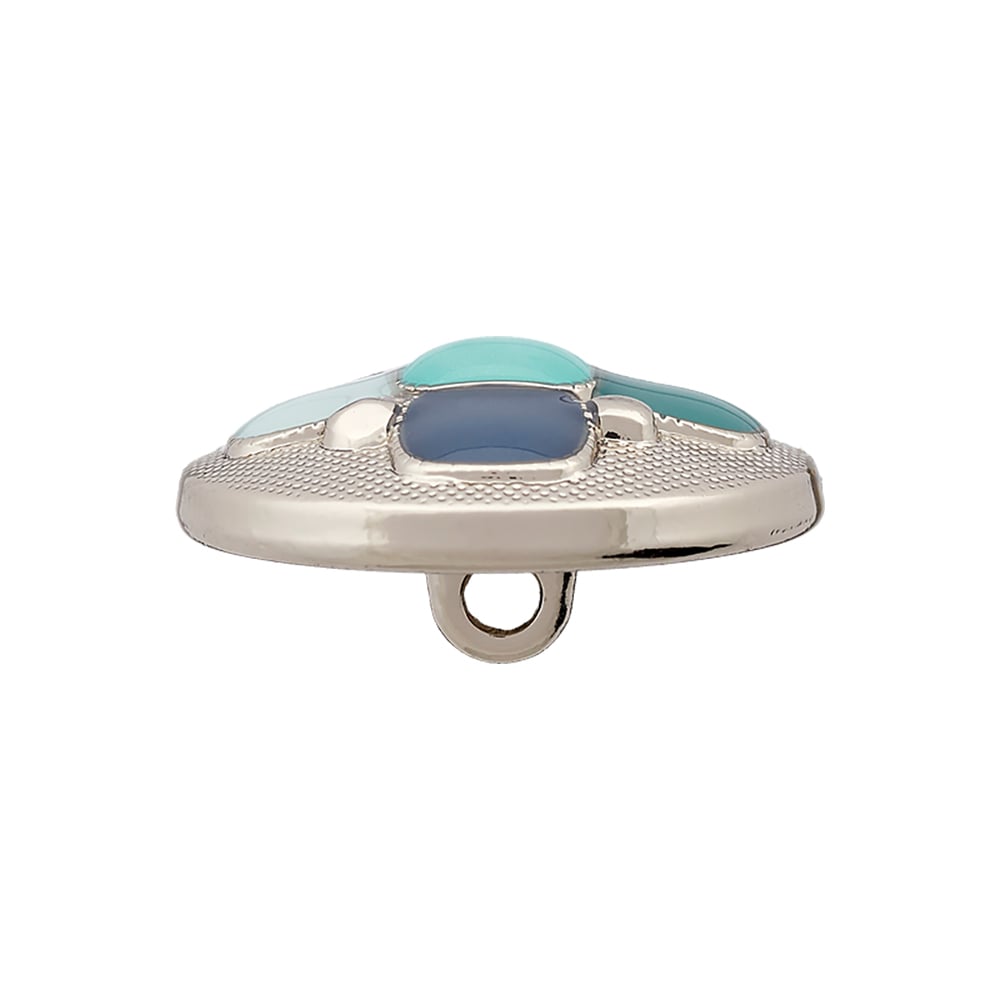 Øyeknapp 454379 20mm - 3282 Turkis/Sølv - Bilde 2