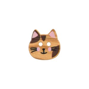 Treknapp 454400 2-Hull Katt 15mm - 20 Brun
