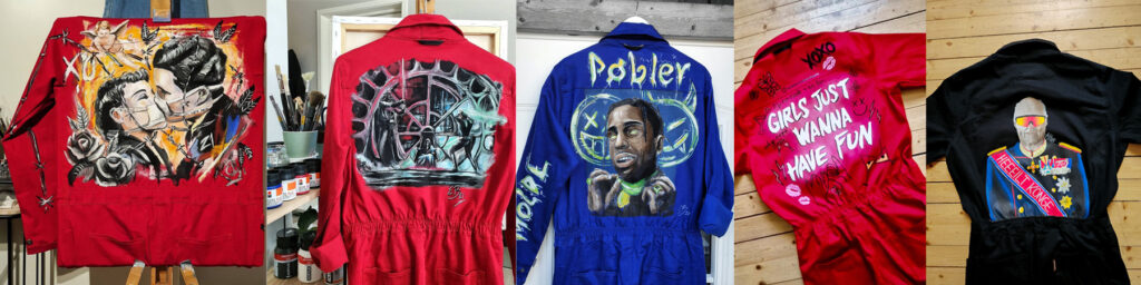 Russedresser dekorert med tekstilmaling og markers