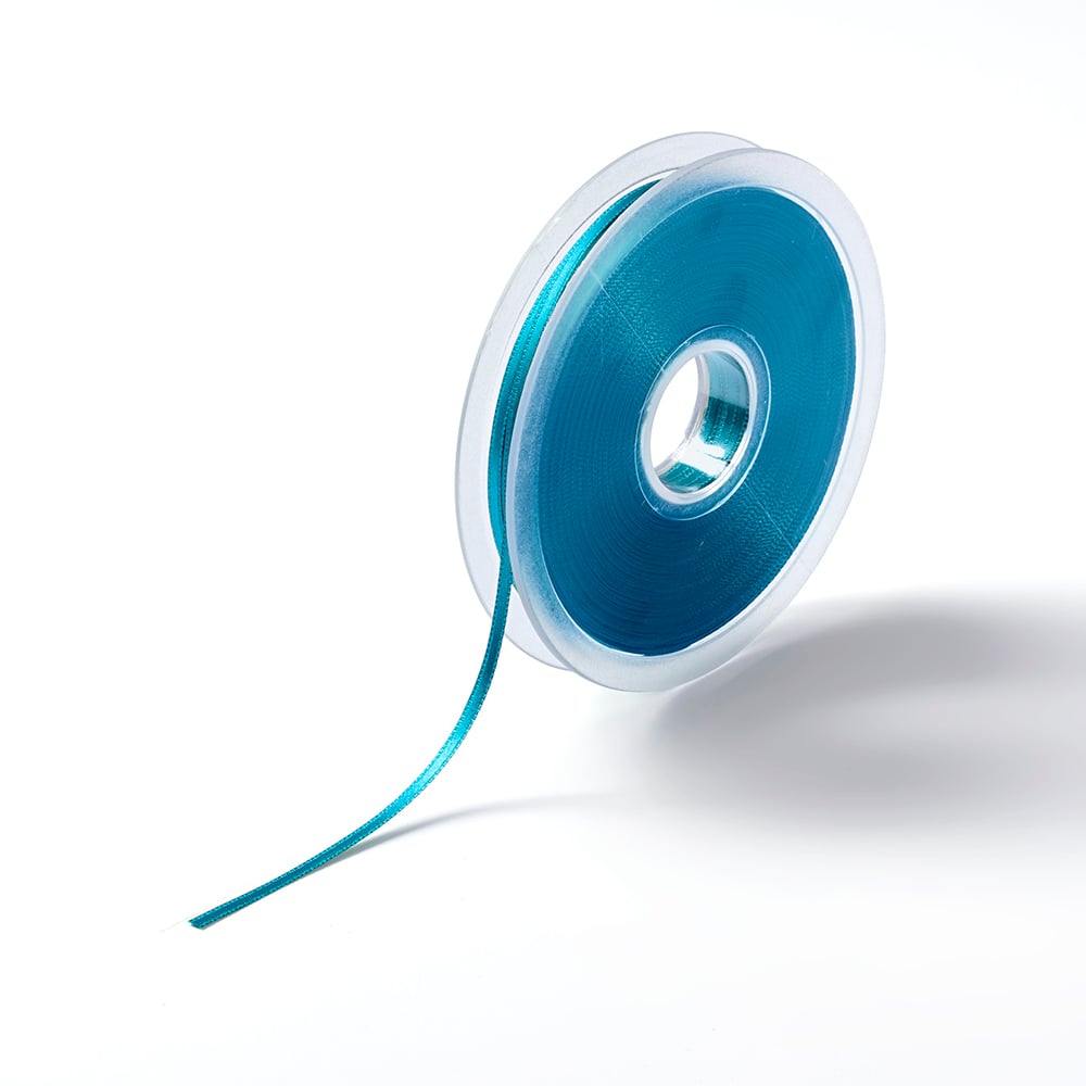 Satinbånd 3mm 50m - Turkis