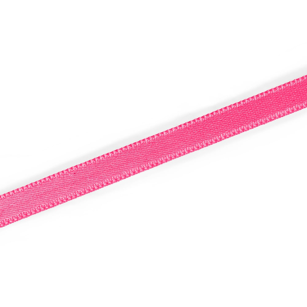 Satinbånd 6mm 4m - Neon rosa - Bilde 2