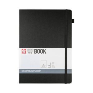 Sakura Notatbok A4 140g - Ruter - Black