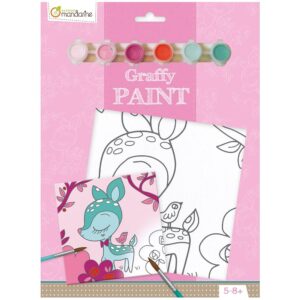 Graffy Paint maleplate m/trykk - 20x20cm - Dådyr