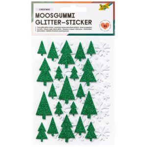 Folia Klistremerker Mosgummi Glitter - Vinter