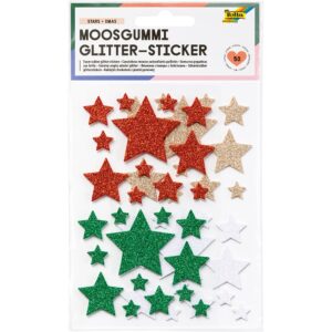 Folia Klistremerker Mosgummi Glitter - Stjerner 2