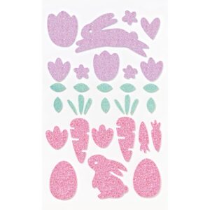 Folia Klistremerker Mosgummi Glitter - Påske