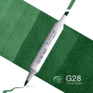 Copic Marker Sketch - G28 Ocean Green