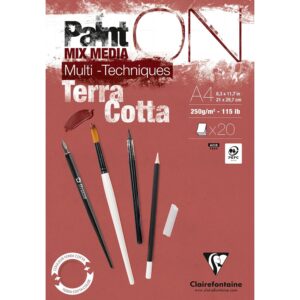 PaintON Mix Media Papirblokk Terracotta - 20ark 250g - A4