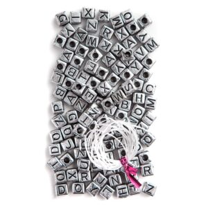 dpCraft Bokstavperler fikantet 5mm 124stk - Sølv