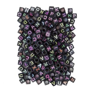 dpCraft Bokstavperler fikantet 6mm 124stk - Sort/neon