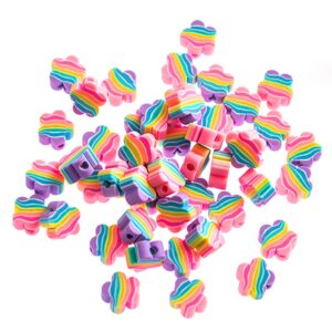 dpCraft Perlemix polymerleire 10mm 48stk - Regnbueblomster