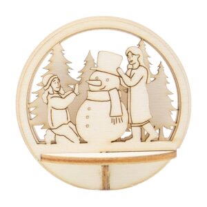 Figursett i tre - Julekule Ø: 78mm - Snømann