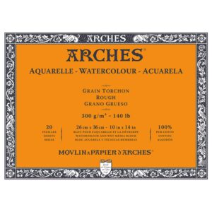 Arches Aquarelle Akvarellblokk Rough 300g 20ark - 26x36cm