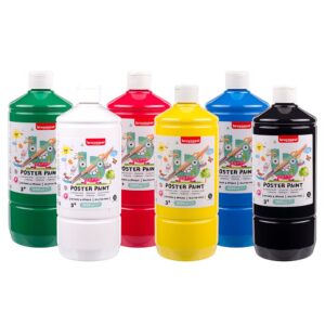 Bruynzeel Poster Paint Tempera Skolemaling 1000ml - 6 farger