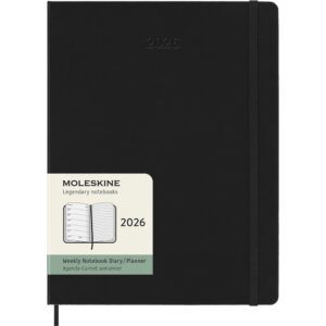 Moleskine Planner 2026 12m Hard XL Uke Notat - Black