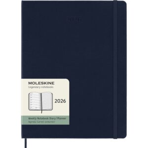 Moleskine Planner 2026 12m Hard XL Uke Notat - Sap.Blue