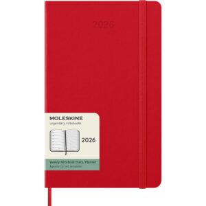 Moleskine Planner 2026 12m Hard L Uke Notat - Red