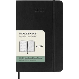 Moleskine Planner 2026 12m Soft P Uke Notat - Black