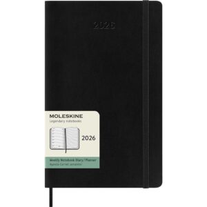 Moleskine Planner 2026 12m Soft L Uke Notat - Black