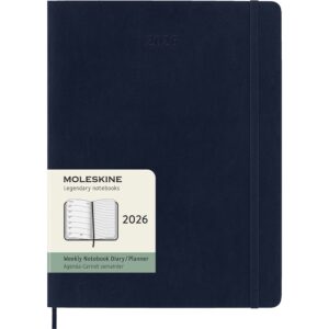 Moleskine Planner 2026 12m Soft XL Uke Notat - Sap.Blue
