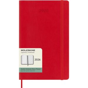 Moleskine Planner 2026 12m Soft L Uke Notat - Red