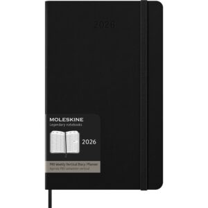 Moleskine Planner 2026 12m Hard L Pro Uke Vert - Black