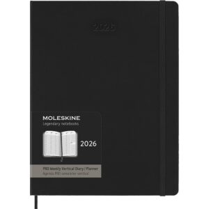Moleskine Planner 2026 12m Hard XL Pro Uke Vert - Black