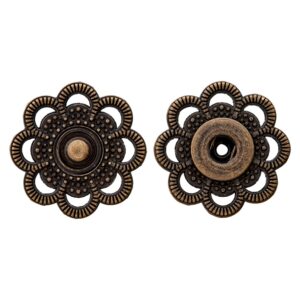 Trykknapp 501179 Blomst - 28mm - 851 Antikk messing