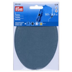 Prym Strykelapp imitert semsket skinn  2stk - Denimblå