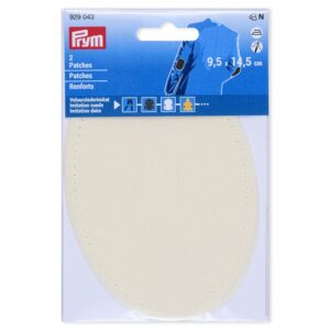 Prym Strykelapp imitert semsket skinn  2stk - Offwhite