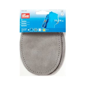 Prym Strykelapp Velour/Lær - 2stk - Grå