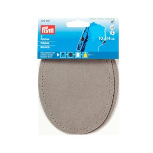 Prym Strykelapp Velour/Lærimit. - 2stk - Lys Grå