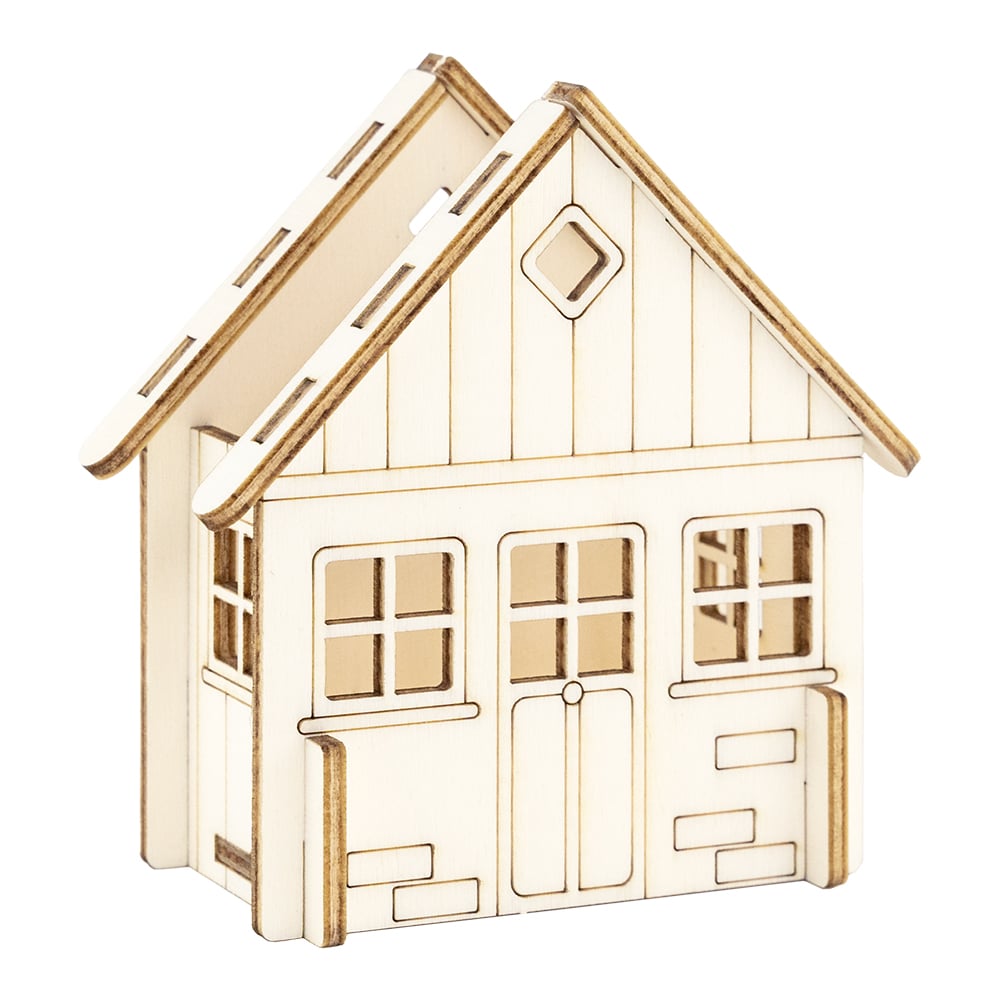 Figursett i tre Penneholder - Hus