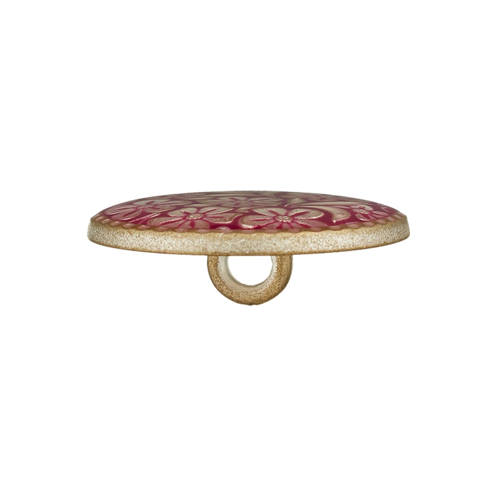 Metallknapp 453972 Blomster - 23mm - 54 Vinrød - Bilde 2