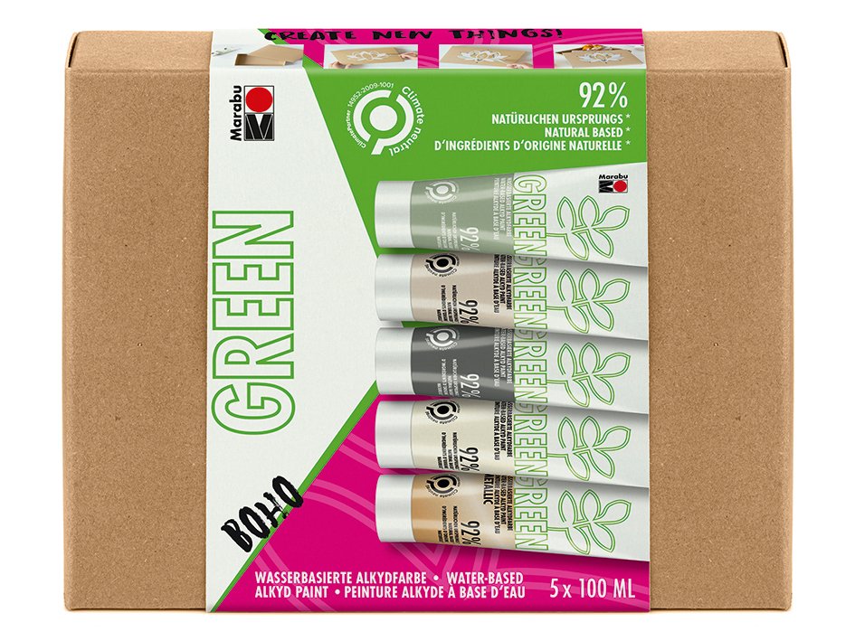Marabu Green Alkydmaling Sett 5x100ml - Boho