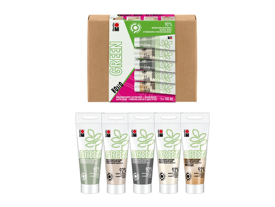 Marabu Green Alkydmaling Sett 5x100ml - Boho - Bilde 3