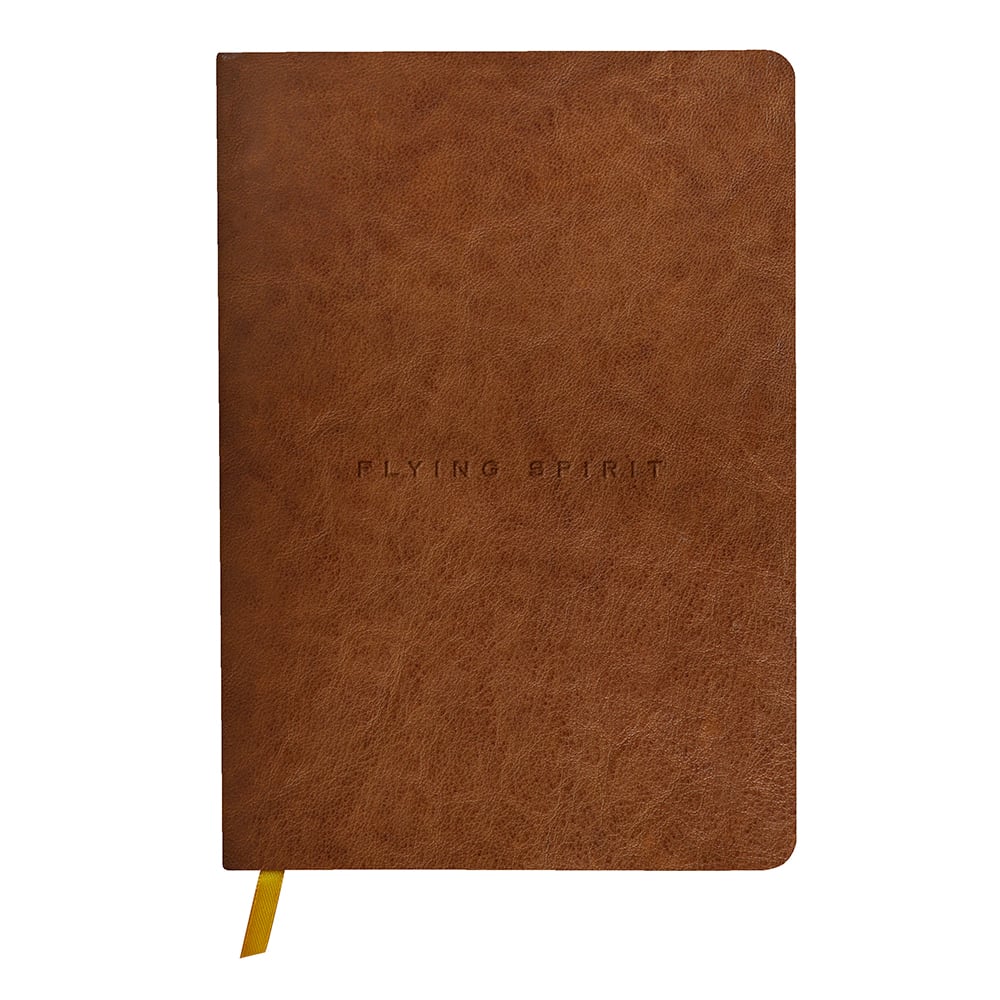 Clairefontaine Flying Spirit - Notatbok skinn A5 Dots Cognac