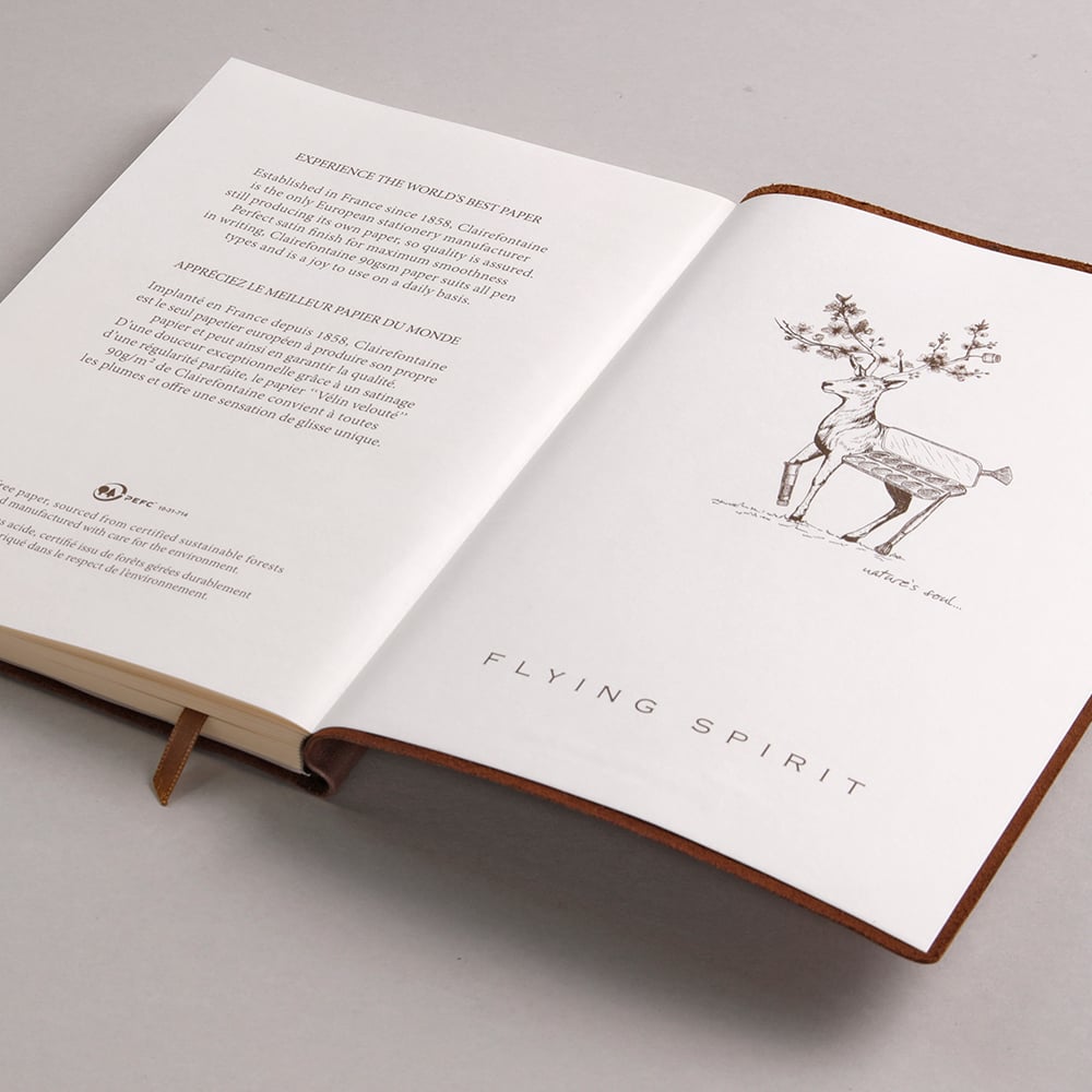 Clairefontaine Flying Spirit - Notatbok skinn A5 Dots Cognac - Bilde 3