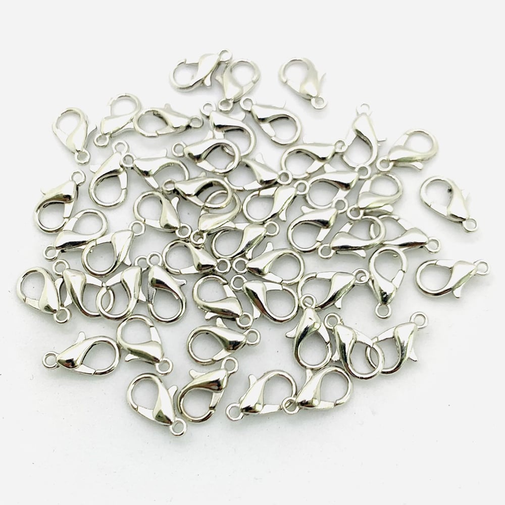 Karabinlås - 12mm 50stk - Sølv