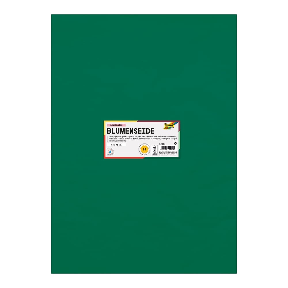 Folia Silkepapir 20g/m - 50x70cm 26ark - 52 Mørk grønn