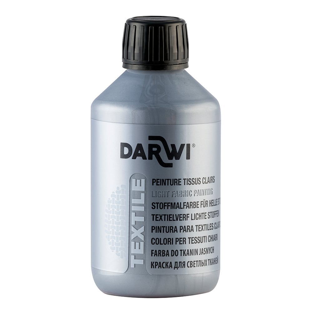 Darwi Tekstilmaling 250ml - Sølv