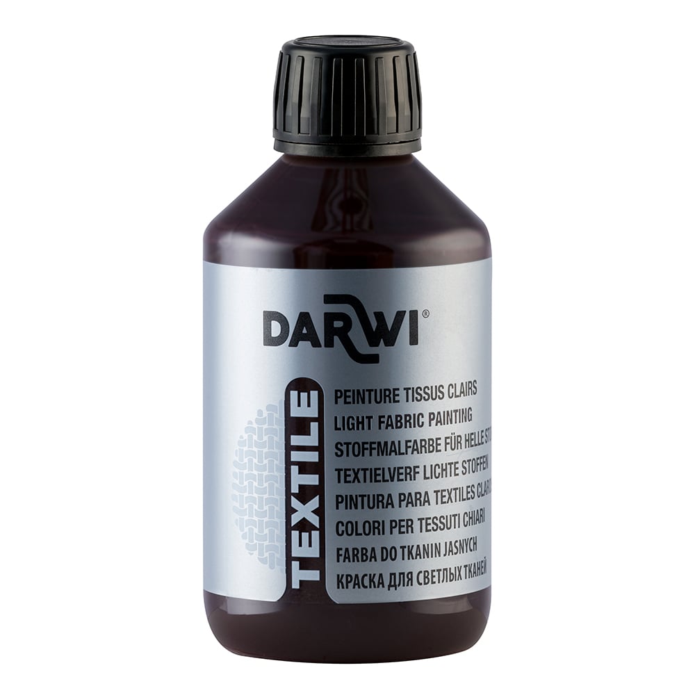 Darwi Textile Tekstilmaling 250ml - Mørk Brun